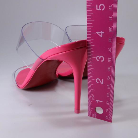 Just Nothing Pink Magnifique PVC Clear 85mm Patent Clear Mules d286 - Picture 8 of 11